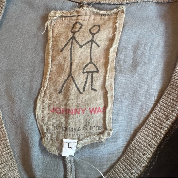 Johnny Was Willa Velvet Blue Green Flutter Short Sleeves Oversized Tee Shirt - Picture 6 of 9